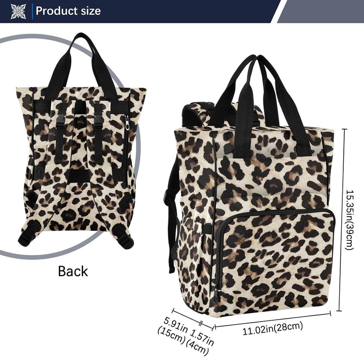 Gelber Leoparden-Tier-Geparden-Muster, Wickeltasche, Rucksack für Damen und Herren, grosser Laptop-R