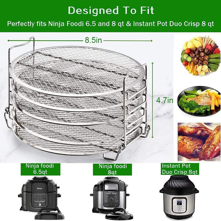 TINGJUNN Dörrgestell, Edelstahlständerzubehör, Schnellkochtopf & Luftfritteuse für Instant Pot Air F