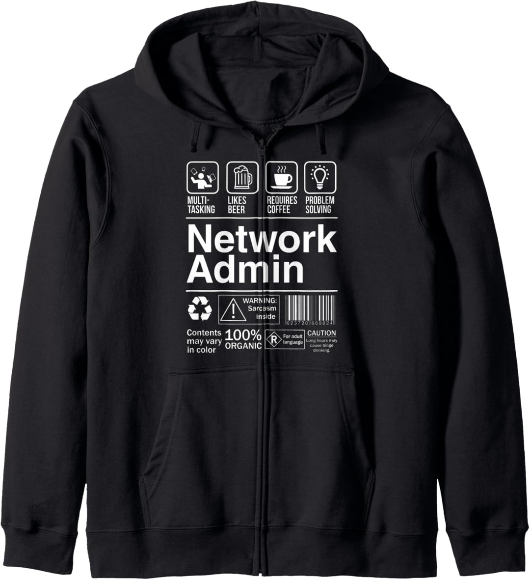 Network Admin Funny Description Label Kapuzenjacke