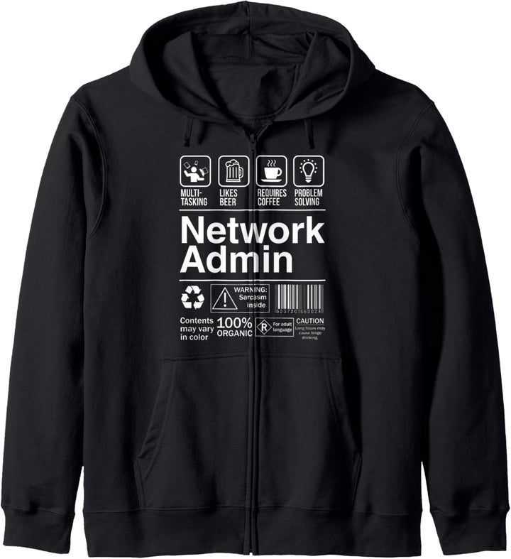 Network Admin Funny Description Label Kapuzenjacke