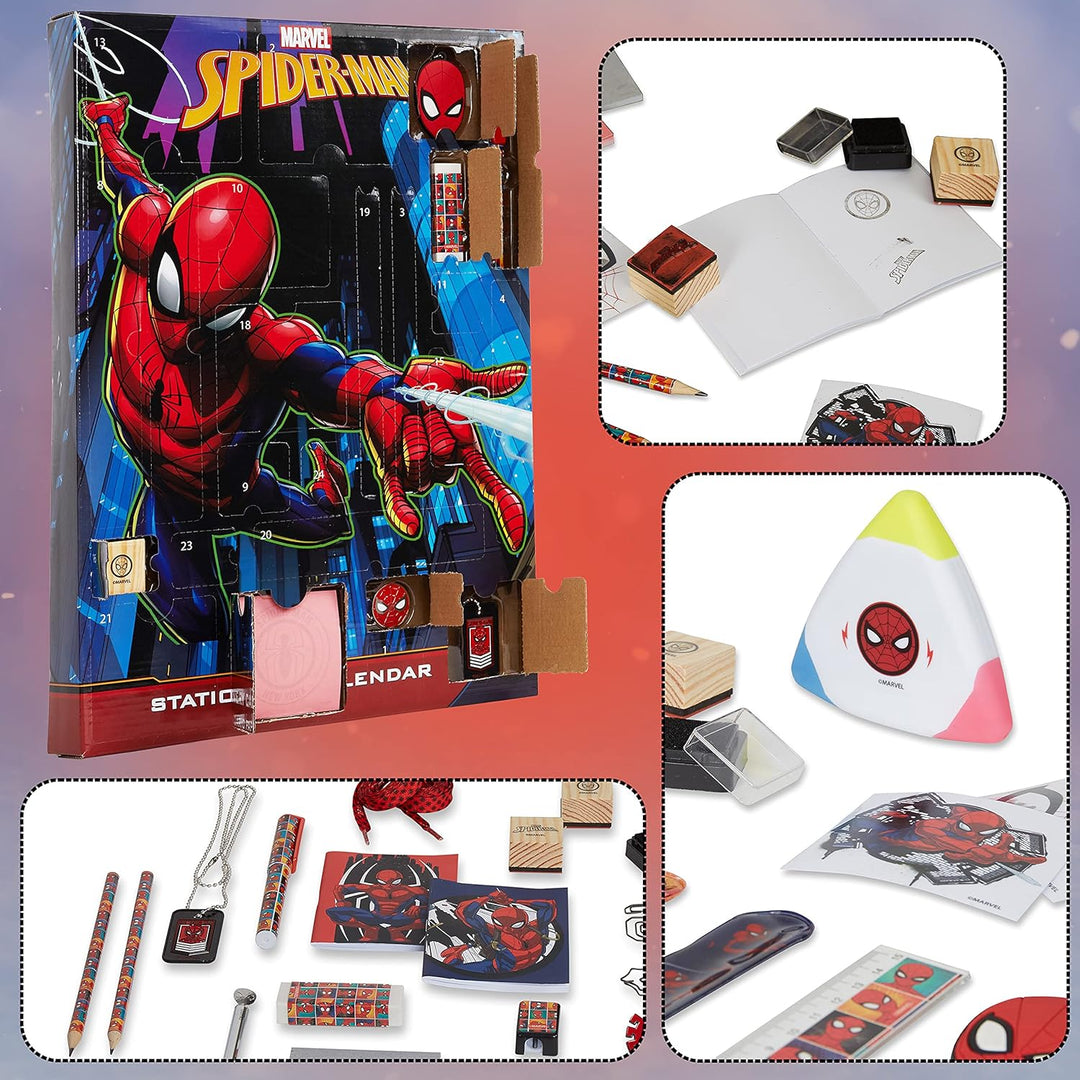 Marvel Avengers Adventskalender 2022 Kinder Spiderman Weihnachts Adventskalender Schreibwaren (Spide