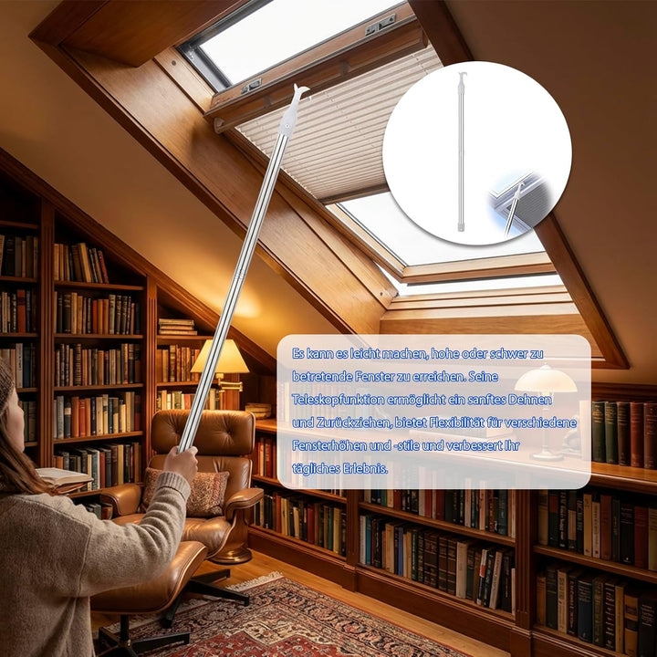 Dachboden Haken 160cm Verstellbar mit Haken für Dachfenster Dachbodentreppe Fensteröffner als Stange