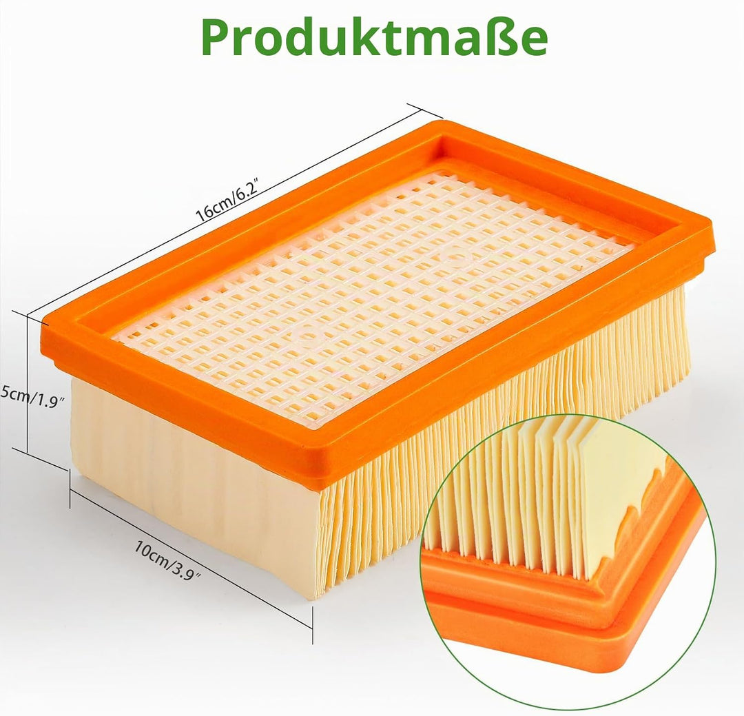 Isincer 3 Pack Karcher Staubsauger Filter für Karcher [MV4 MV5 MV6 WD4 WD5 WD6] Nass-Trocken-Staubsa