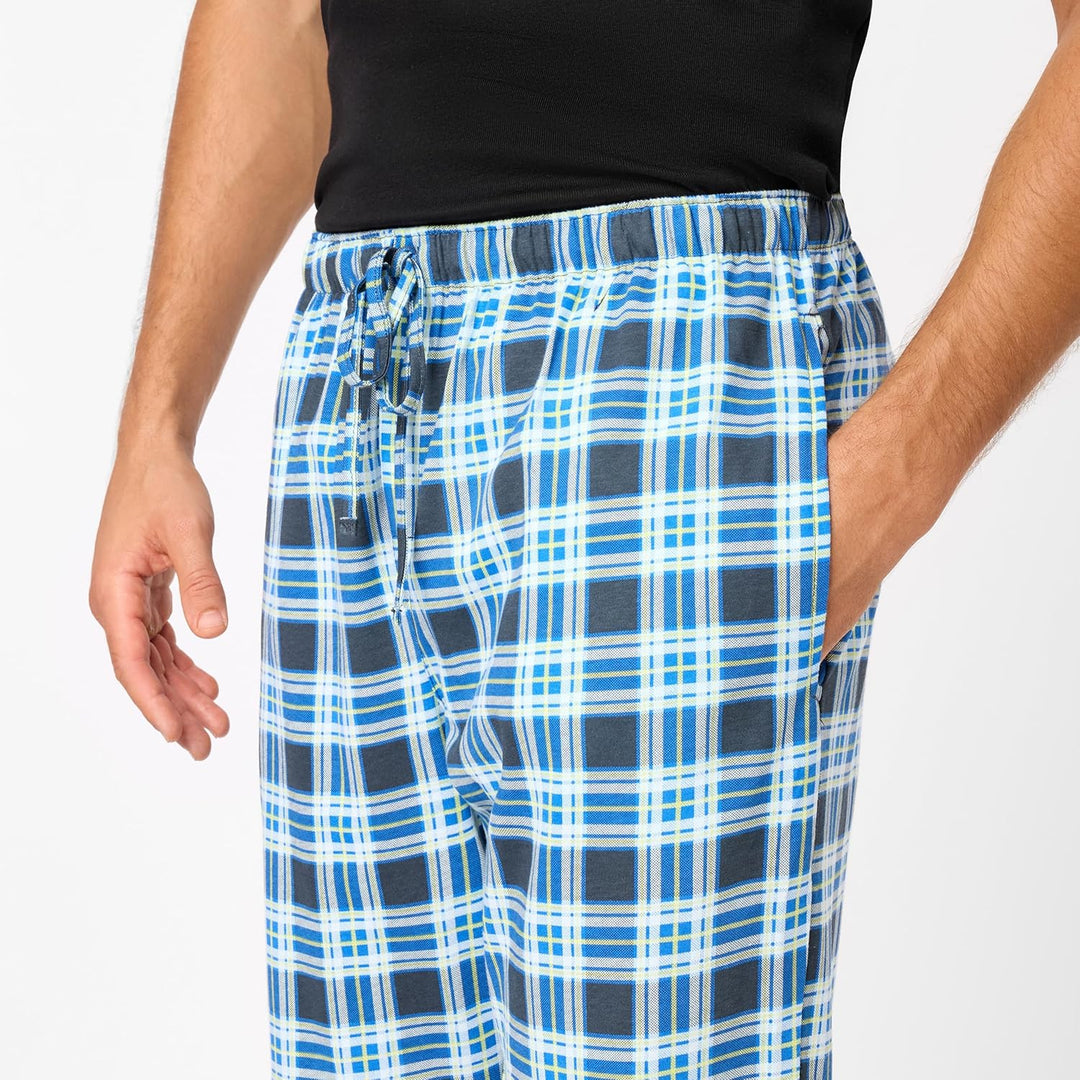 Timone Herren Schlafanzugshose Lang Pyjamahose aus Baumwolle Freizeithose Schlafhose Loungewearhose