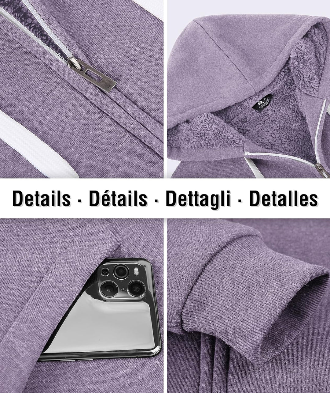 igeekwell Herren Hoodie, Herren Reissverschluss Kapuzenpullover Kapuze Casual Sweatshirt Classic Far