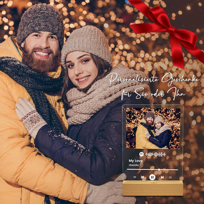 Giftove Spotify Glas Personalisierte Geschenke für Frauen ＆ Männer - Weihnachtsgeschenke für Frau Fr