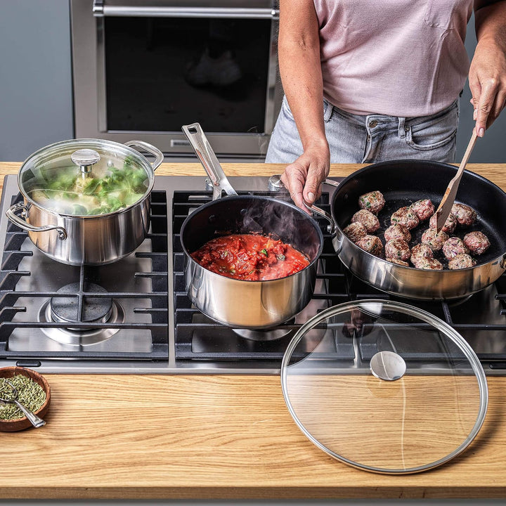 KitchenAid Stainless Steel Edelstahl 3-Schicht Antihaft 5-tlg. Kochgeschirr Set, Bratpfannen, Pfanne