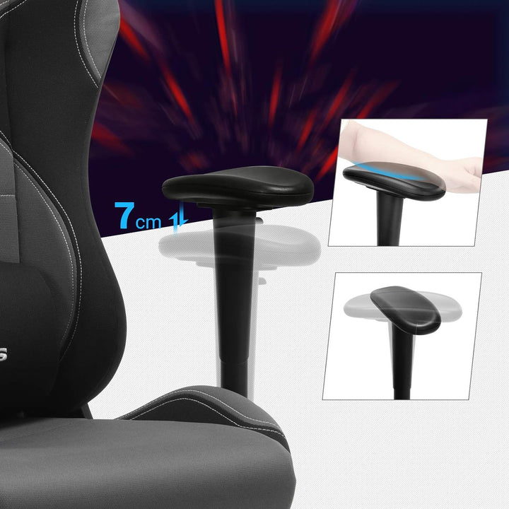 SONGMICS Bürostuhl Gaming Stuhl mit hoher Rückenlehne Formschaum gepolsterte Sitzschale verstellbare