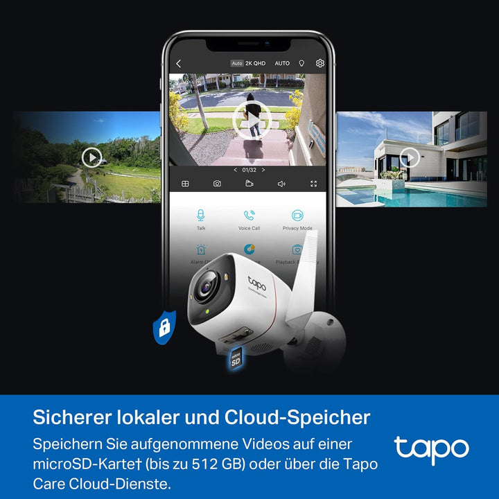 Tapo C325WB Überwachungskamera Aussen, ColorPro Nachtsicht, Objektiv mit Superblende, 2K Hochauflösu