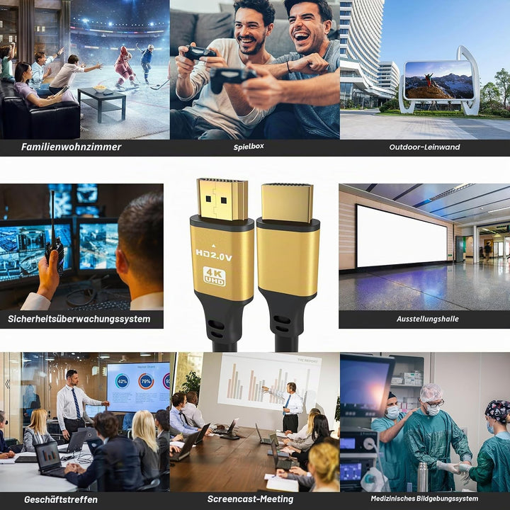 jojobnj 4K HDMI Kabel 15M, 4K@60Hz, 18Gbps Highspeed HDMI 2.0 Kabel, Ultra HD,Ethernet Audio Return,