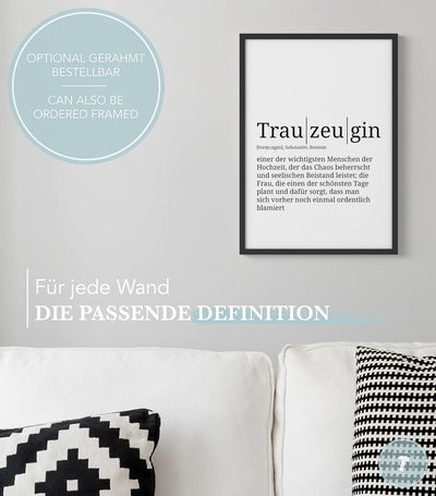 Papierschmiede® Definition: Trauzeugin, DIN A1 (59x84 cm), XXL Poster für Wohnzimmer, Schlafzimmer,