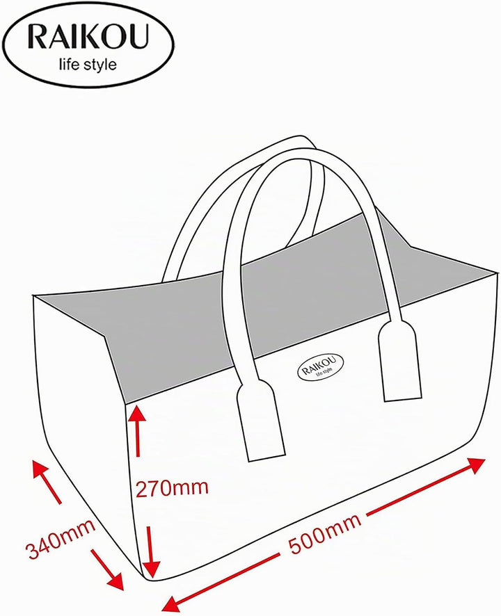 RAIKOU KULT Filz-Tasche Shopper NEU Filzkorb Einkaufstasche Henkeltasche Zeitungskorb Stabile Kaminh