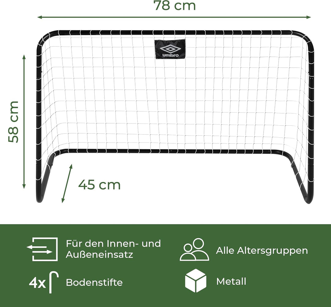 Umbro Fussballtor 78 x 56 x 45 cm - Fussballtore Set von 2 - Fussball Tor - Leicht zu verstauen - Fu