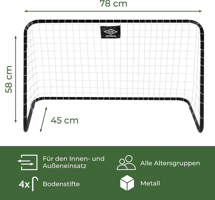 Umbro Fussballtor 78 x 56 x 45 cm - Fussballtore Set von 2 - Fussball Tor - Leicht zu verstauen - Fu