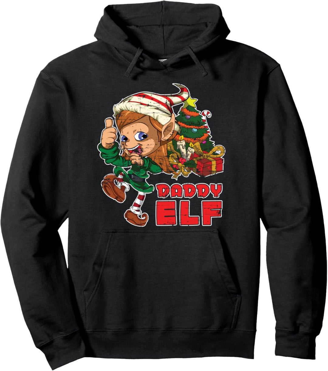 Elfen Papa Herren Pajama Party Geschenk Weihnachtselfe Pullover Hoodie