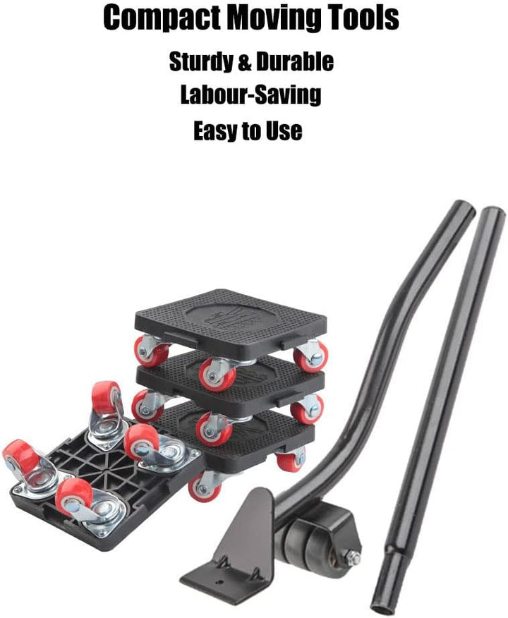 Schwere Möbelheber mit Verlängerungsstange und 4 Rädern, Möbelschieber, 400 kg Tragfähigkeit, Möbel-