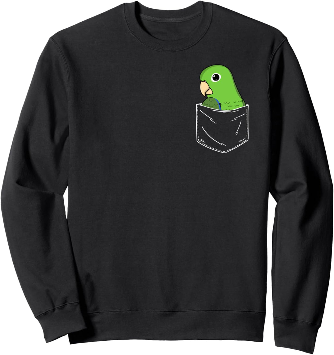 Süsser Papagei in einer Tasche I Grüner Papagei Sweatshirt
