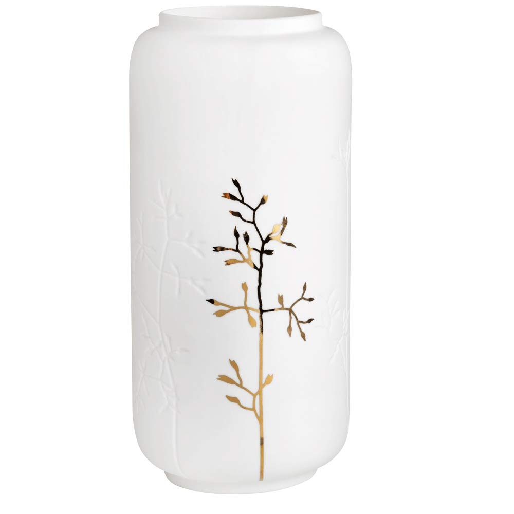 Räder Goldzweig, Vase Höhe 21,5 cm, Durchmesser 10,5 cm Weiss, Höhe 21,5 cm, Durchmesser 10,5 cm Wei