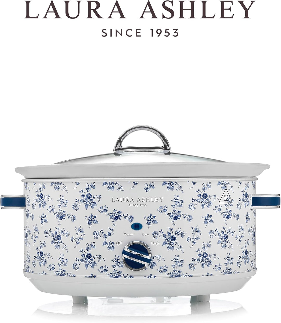 Laura Ashley 6,5 Liter Schongarer mit China Rose Print von VQ - Slowcooker für 8 bis 10 Personen, En