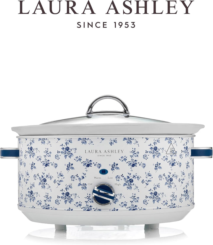 Laura Ashley 6,5 Liter Schongarer mit China Rose Print von VQ - Slowcooker für 8 bis 10 Personen, En