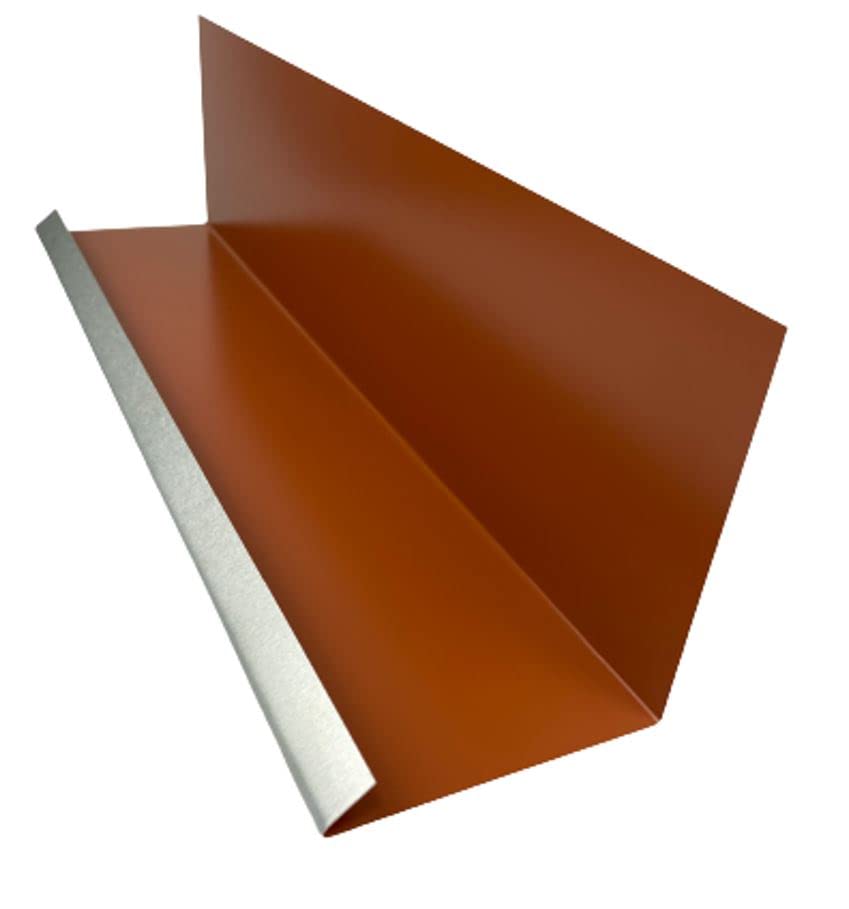 Wandanschlussblech 2 m lang Aluminium farbig 0,8 mm (klein, Rot RAL 8004) klein Rot Ral 8004, klein