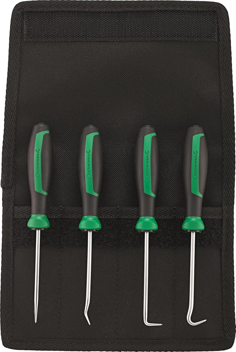 STAHLWILLE Hakenwerkzeug Set 155 mm 4-tlg. | universell einsetzbar u.a. für Dichtungen | in Textilta