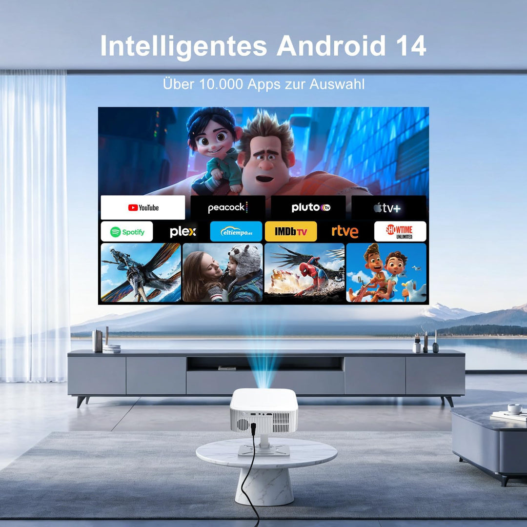 Salange Beamer,Kompatibel mit Netflix,Native 1080P Projektor Unterstützt 4K,mit WiFi und Bluetooth 5