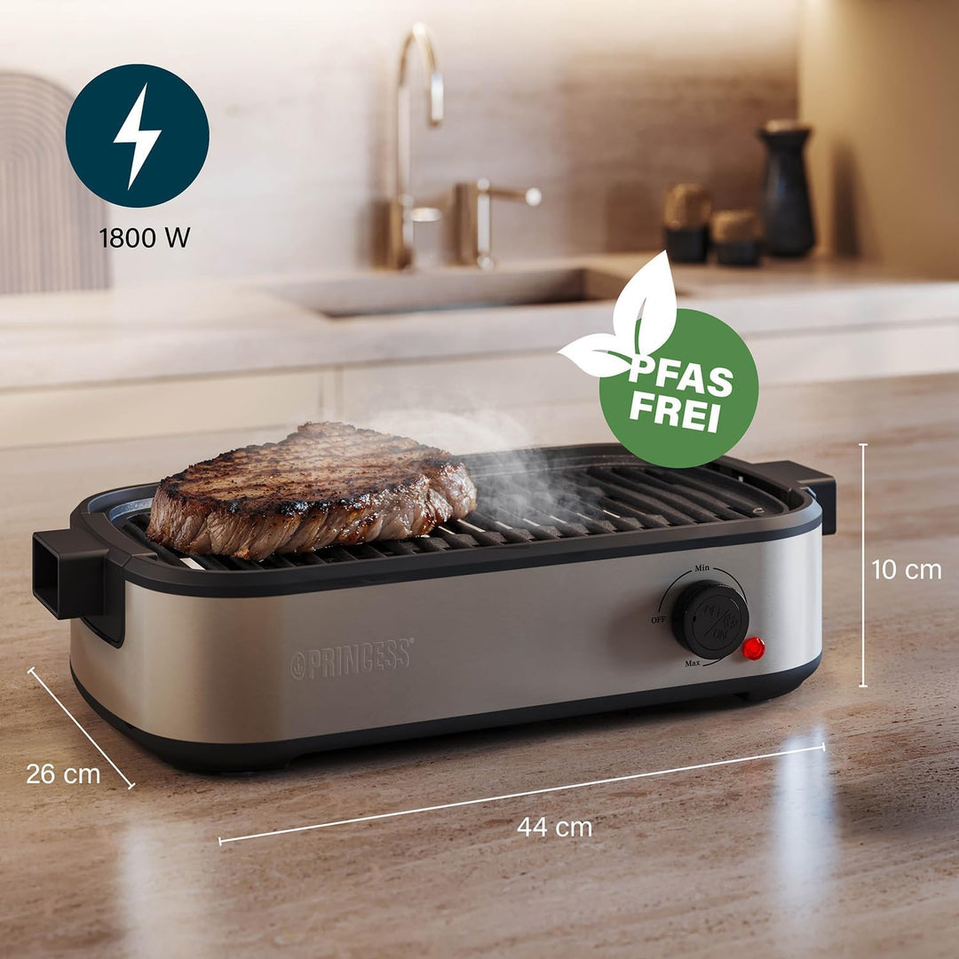 Princess Table Chef Purify Tischgrill, Raucharmer Elektrogrill mit Luftfiltersystem, Einstellbares T