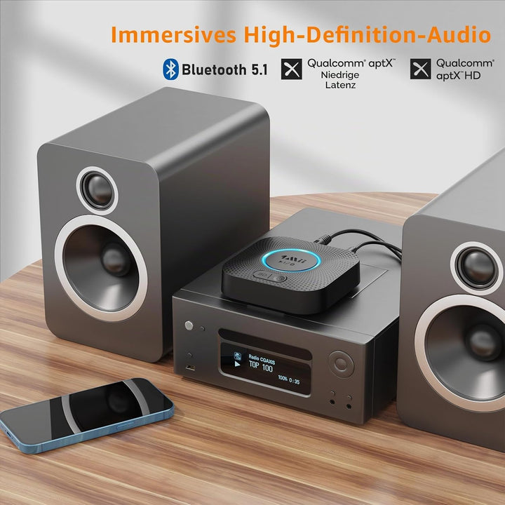 1Mii B06 Plus Bluetooth HiFi Empfänger, Drahtloser Audio Adapter, aptX HD aptX-Adaptive Bluetooth 5.