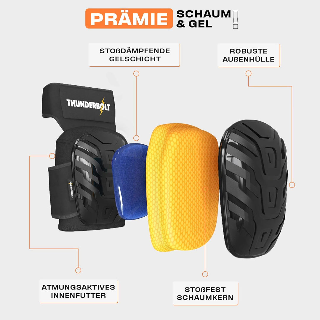 Thunderbolt® Knieschoner Professioneller Knieschützer mit komfortablem Gelkissen Knieschoner Fliesen
