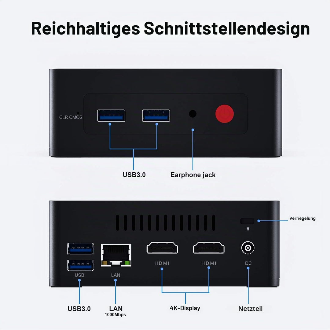 KUYiA Mini PC Desktop Computer Windows10 Business Gaming Home Office 8GB RAM128G SSDCeleronJ4125 bis