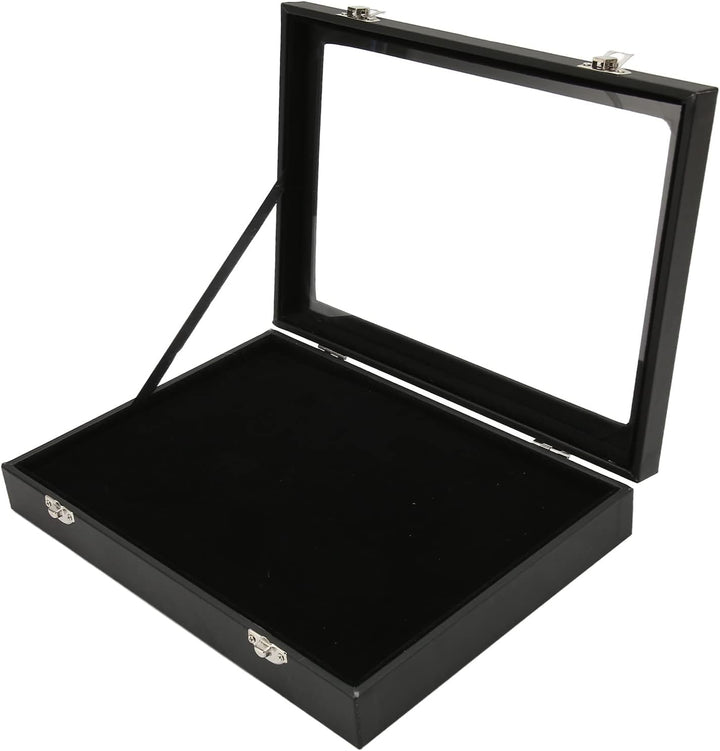 Cryfokt Pin Vitrine, Medaillen-Sammlungsdisplay mit Verschlussschnalle, Transparenter Glasdeckel Vol
