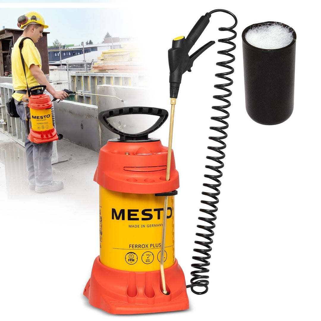 MESTO FERROX Plus 6 Hochdrucksprühgerät 6L Set inkl. MESTO Köcher | Drucksprüher 6 Bar | Schalölspri