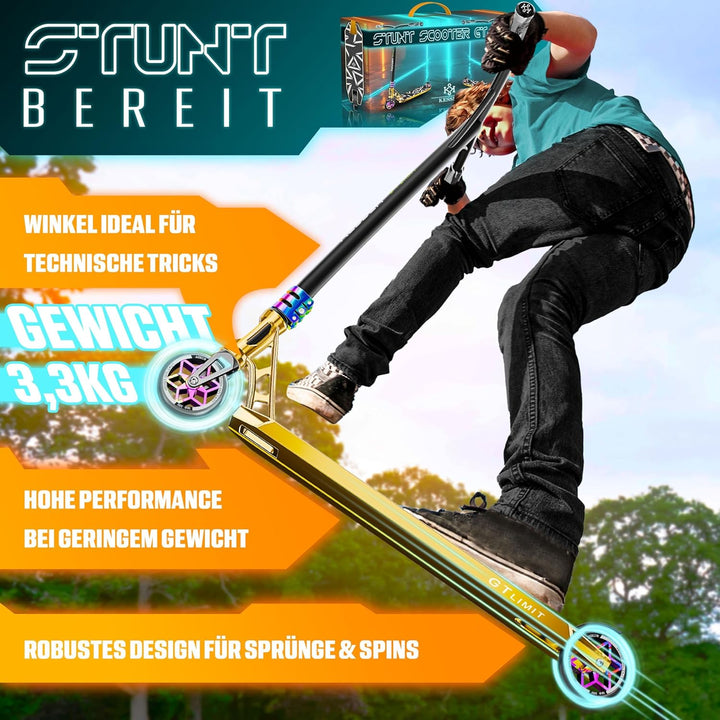 KESSER® Stunt Scooter GT-Limit 360° Lenkung Funscooter Stuntscooter mit Ständer ABEC 9 Kugellagern,