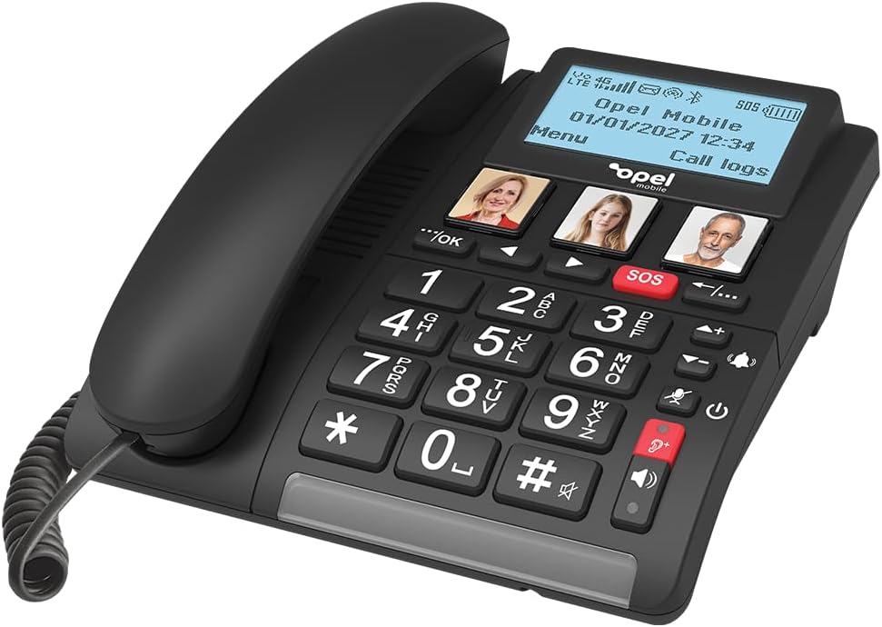 Home Phone 2 Festnetztelefon 4G mit Bluetooth und SOS-Notfall-Taste