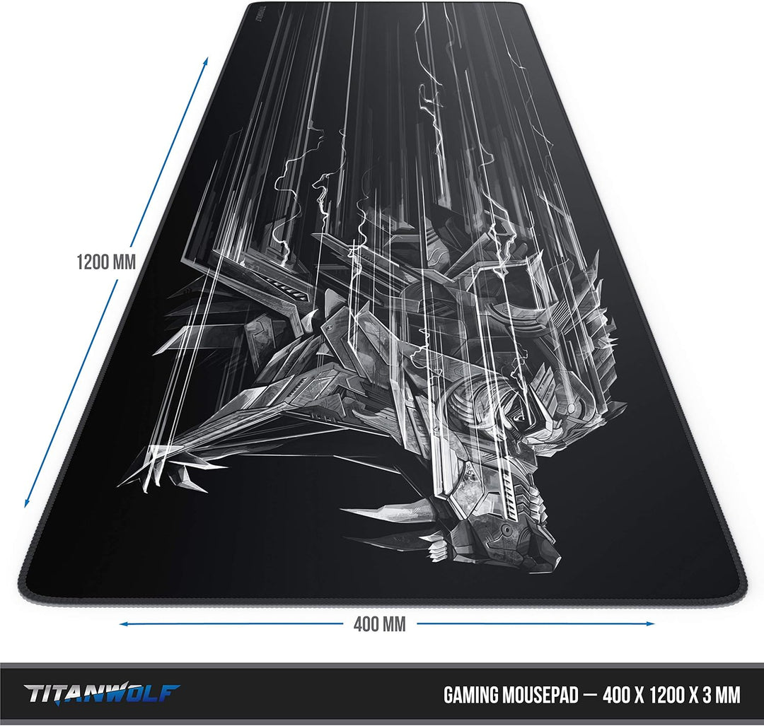TITANWOLF - Übergrösse Mauspad Gaming Titanwolf 1200x400mm - XXXL Mousepad gross mit Motiv - Tischun