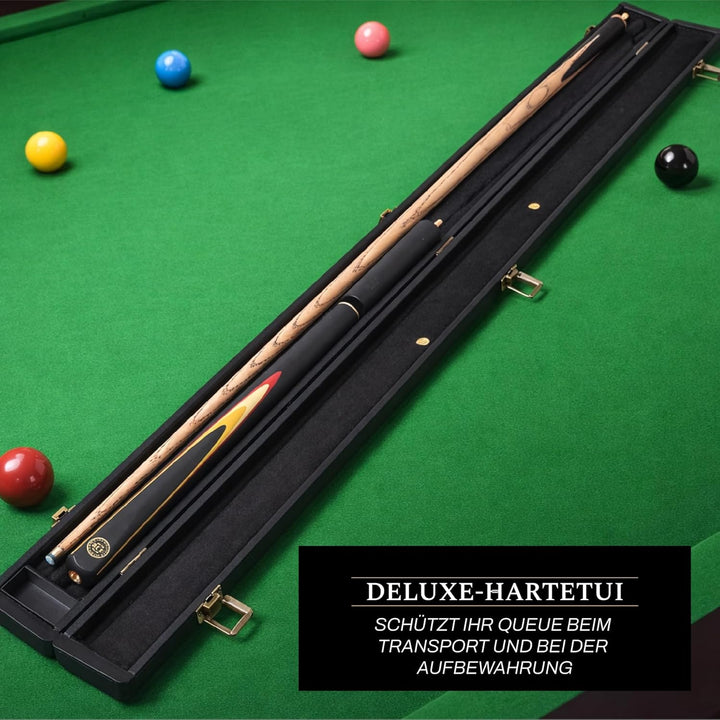 BCE Protégé 3/4 Cut Snooker- / Poolqueue und Hartschalenkoffer Gold/Weiss/Rot, Gold/Weiss/Rot