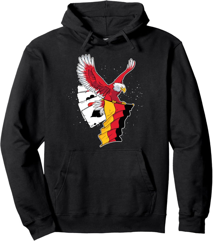 Deutsche Flagge Adler Vogel Spielkarten Poker Einsatz Geld Pullover Hoodie