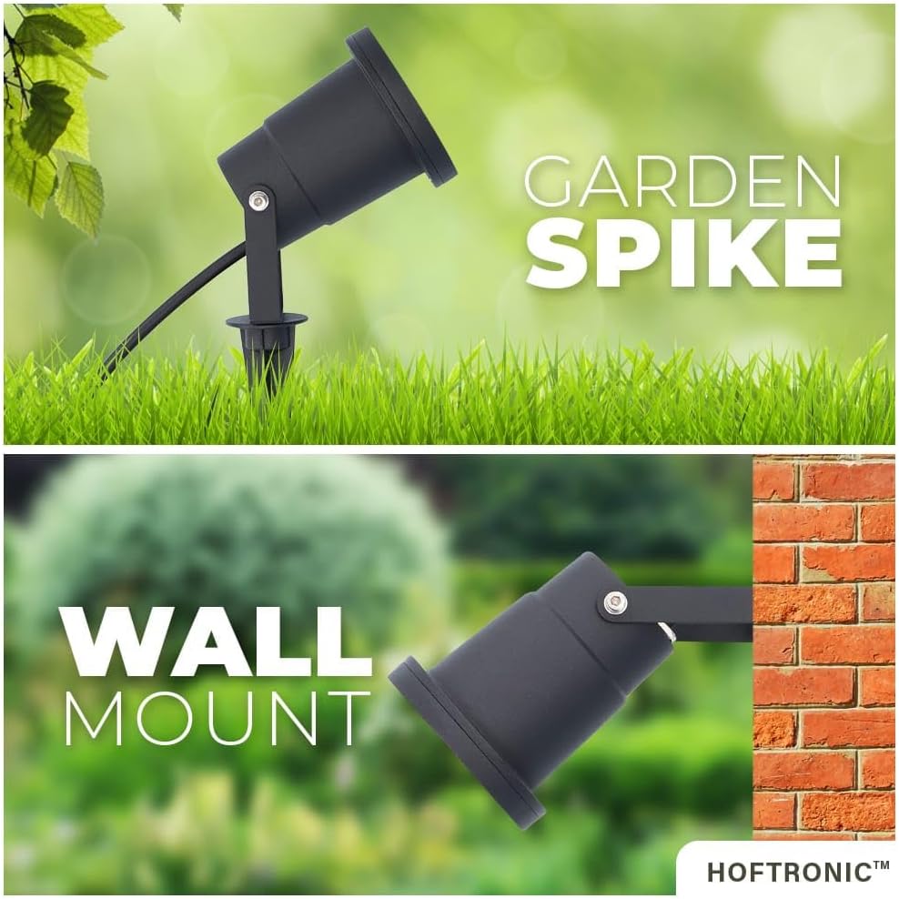 HOFTRONIC - 6er Syndey XL LED Gartenstrahler mit Erdspiess für aussen - GU10 4000K Neutralweiss - 4