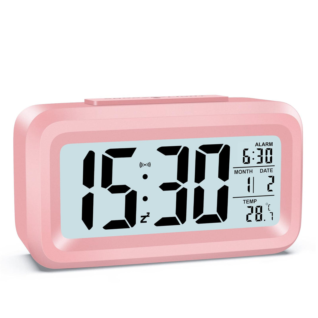 Wecker Digital Batteriebetrieben mit Temperaturanzeige Grosse LCD Display, Schlummerfunktion, Datum,