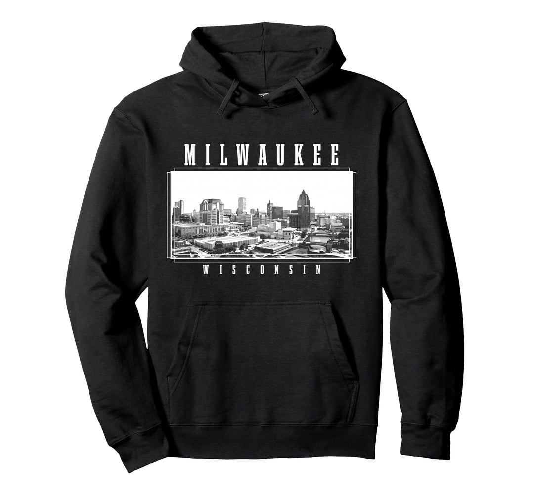 Milwaukee Wisconsin Vintage Souvenir Skyline USA Pullover Hoodie