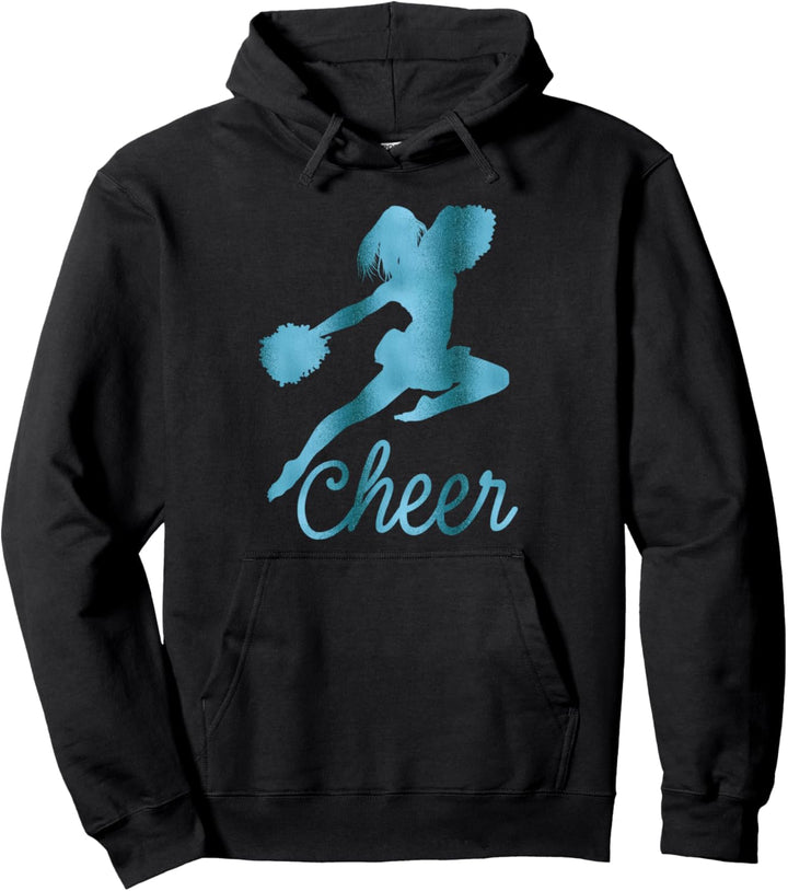 Cheerleader With Teal Graphics Cheer Pullover Hoodie