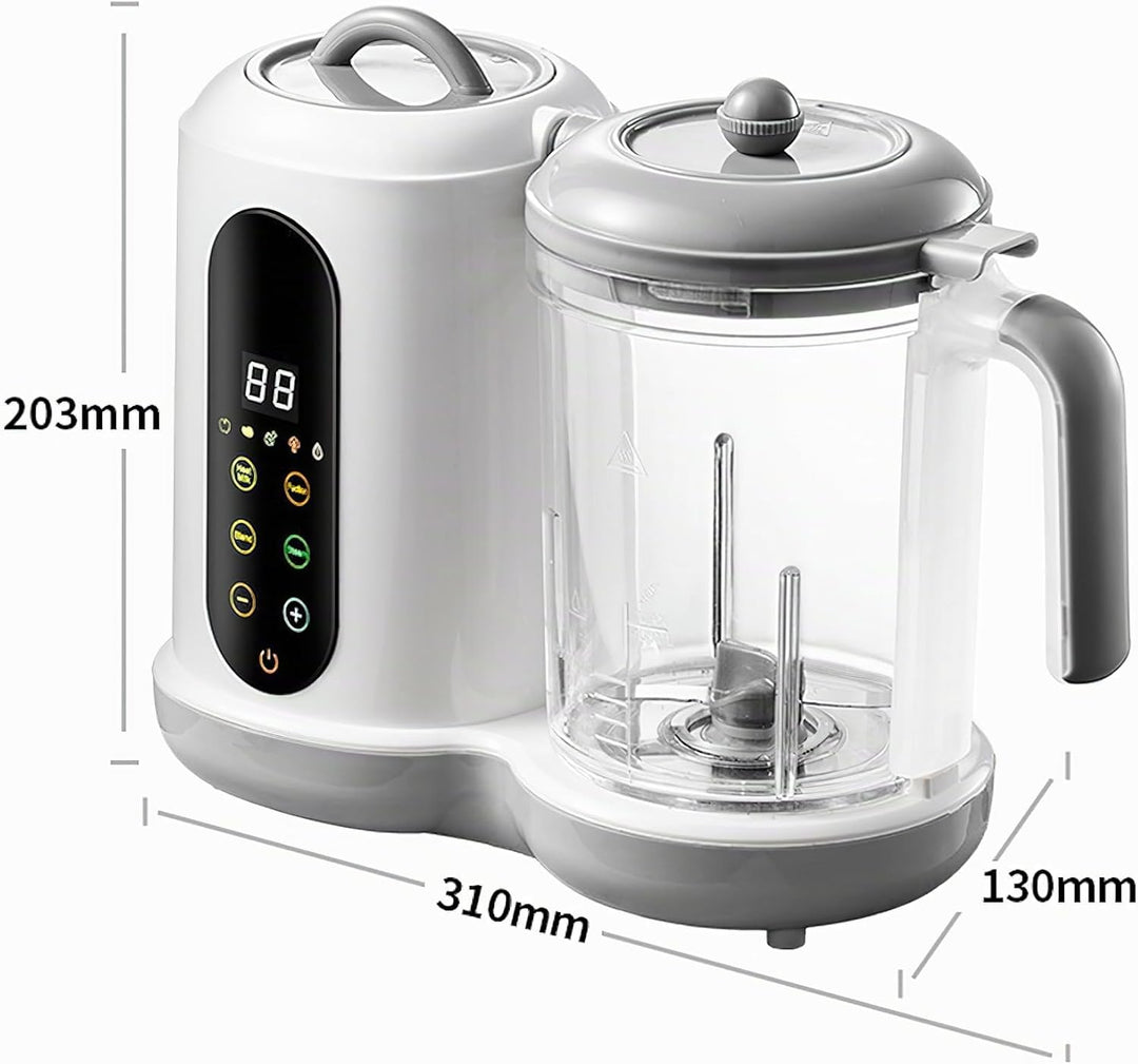 4-in-1 Babybrei Zubereiter &amp; Dampfgarer Mixer Baby, 400ml Baby Küchenmaschine mit Touchscreen, Autom