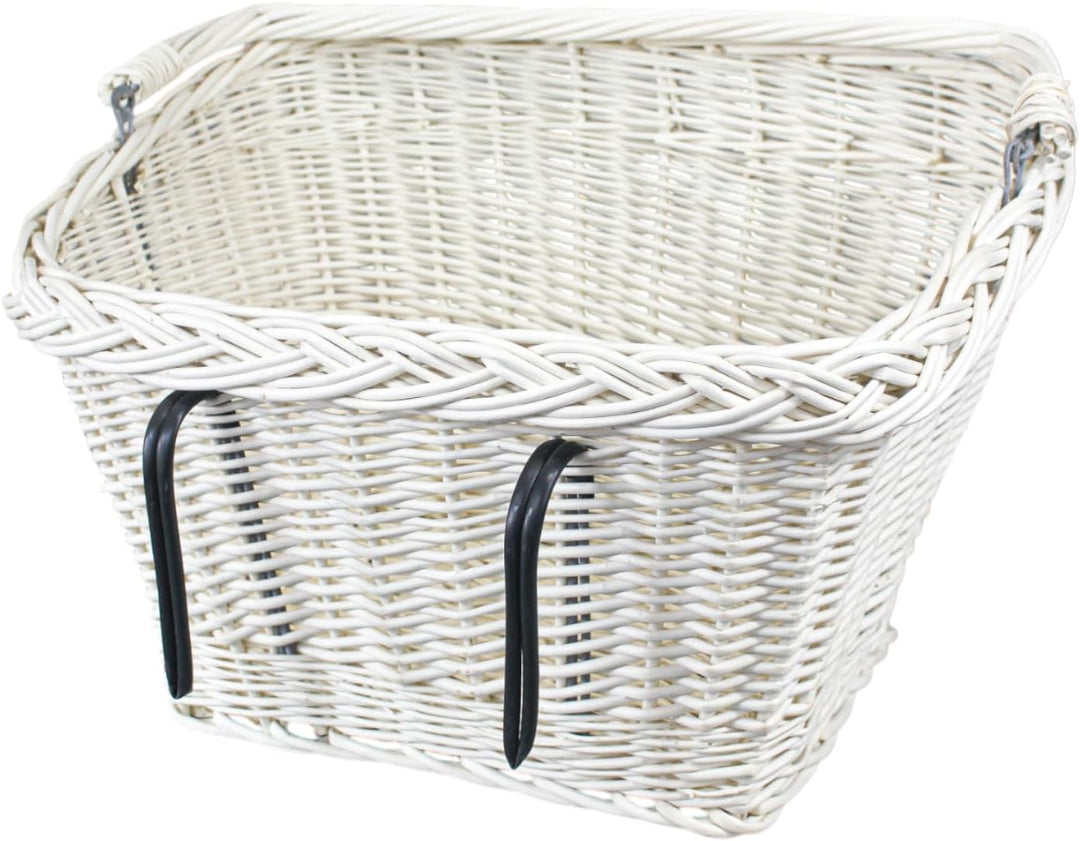 Wicker Basket for Bicycle - White, Bicycle Basket, Shopping Basket, Shopping Basket Kein Saum, Kein