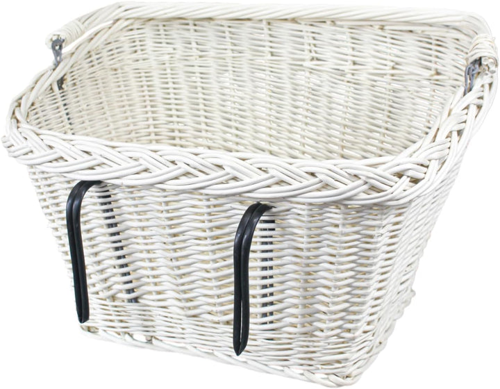 Wicker Basket for Bicycle - White, Bicycle Basket, Shopping Basket, Shopping Basket Kein Saum, Kein