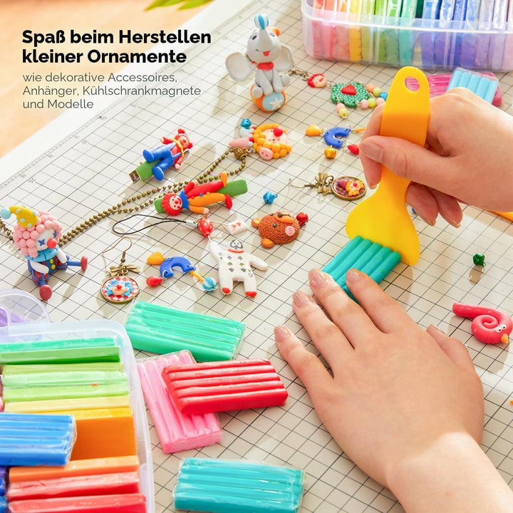 Shuttle Art Polymer Clay Set, 112 Knete Set, Modelliermasse ofenhärtend, Ton mit 112 Farben Backknet