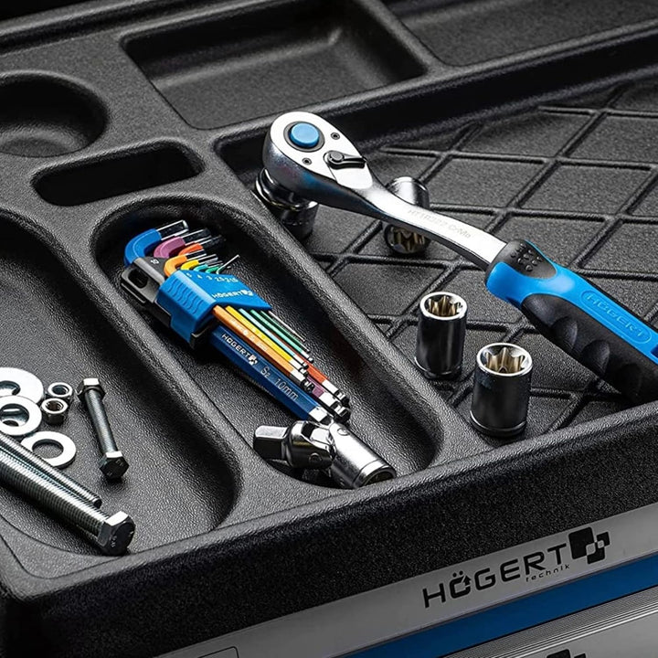 Högert Technik - TORX Set Schlüssel 9 Stück T10-T50, Schraubendreher Imbus 6kant Schlüssel Set Winke