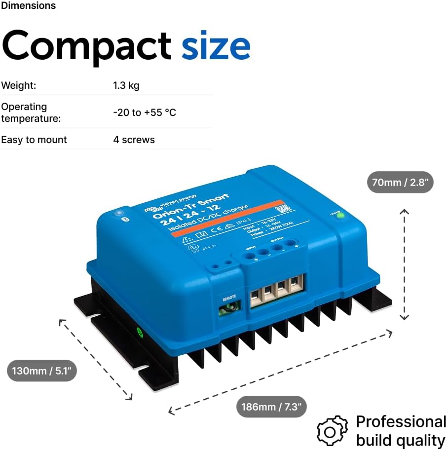 Victron Energy Orion-Tr Smart DC-DC Ladebooster (Bluetooth) - 24/24V, 12 Amp, 280-Watt - Batterie La
