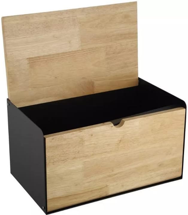Brotkästen mit Deckel,Brotaufbewahrungsbox, Schneidebrett aus Bambus, Brotkasten aus Metall, Brot un