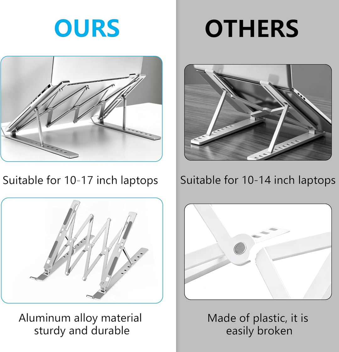 Laptop ständer aus Aluminium,Faltbarer,belüfteter Halter,laptopständer höhenverstellbar,Ergonomisch